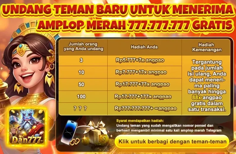 Undang Teman Baru Untuk Menerima Amplop Merah 777.777.777 Gratis